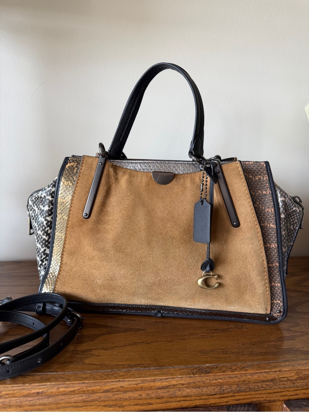 Coach Dreamer 36 in Exotic Snakeskin/Suede